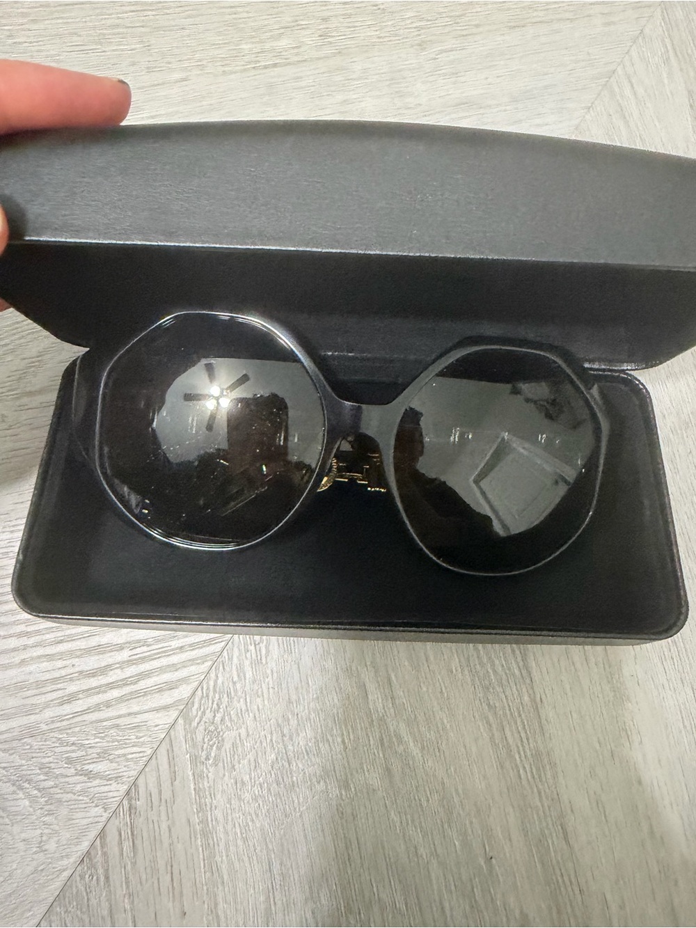 Versace Black Round Oversized Women's Sunglasses